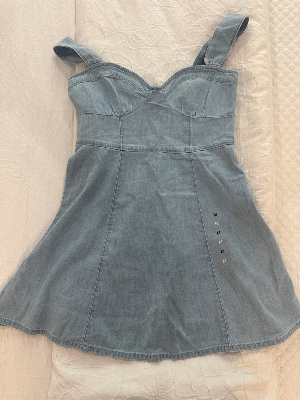 GAP Chambray Sweetheart Tank Dress in Light Blue